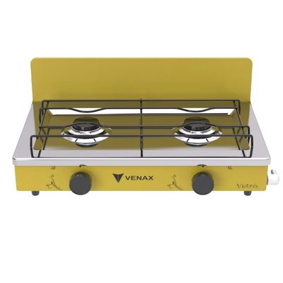 FOGAO A GAS FLAMALAR 2 Q VETRO AMARELO GAS GLP