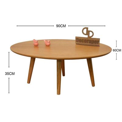 Mesa De Centro Oval Laminada E Pés Palito 90x50cm