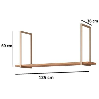Prateleira De Cozinha Suspensa Divina 125cm Cinamomo - Mgm