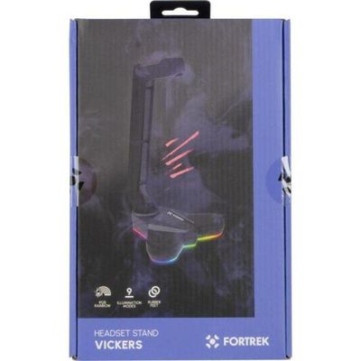 Suporte Para Headset Fortrek Vickers Rgb Preto