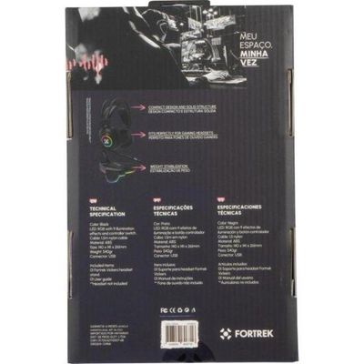 Suporte Para Headset Fortrek Vickers Rgb Preto
