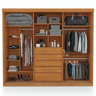 Guarda Roupa Casal Ambiente ímola 3 Portas De Correr Com Espelho Freijó Off White Pina - Luapa