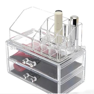 Organizador De Cosmeticos Maquiagem 4 Gavetas E Espelho Acrilico Porta Batom Pincel Lapis Joia