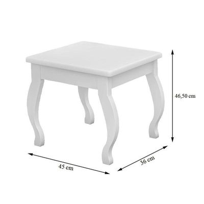 Penteadeira Camarim Luna Com Banqueta Branco ? Luapa Móveis
