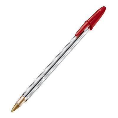 Kit Caixa De Caneta Esferográfica Cristal 1.0mm 100 Unidades Azul E Vermelho - Bic