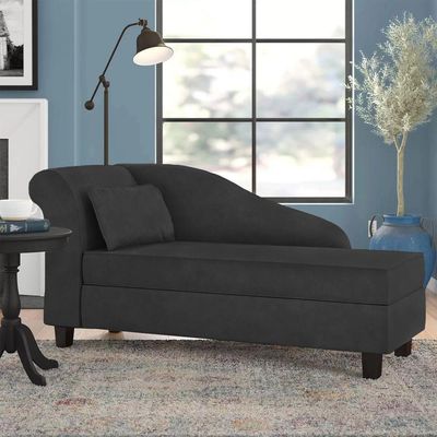 Recamier Diva França 1,40m Suede Preto - Inova Decor