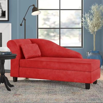 Recamier Diva França 1,40m Suede Vermelho - Inova Decor