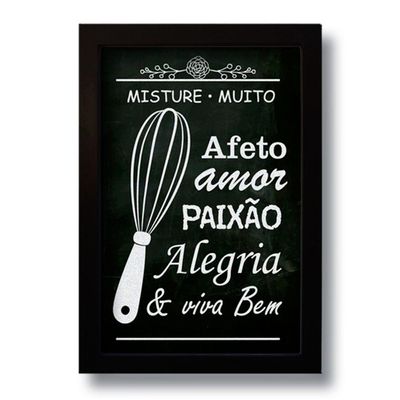 Quadro Decorativo Frase Misture Muito Amor 33x43 Cm