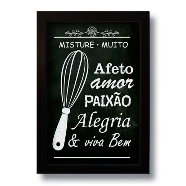 Quadro Decorativo Frase Misture Muito Amor 33x43 Cm
