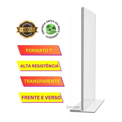 Display Expositor T A5 15x21cm Acrílico Ps Balcão 5 Peças