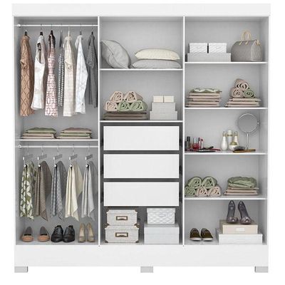 Guarda Roupa Casal Prático Branco - Demóbile