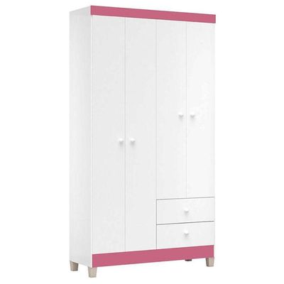 Berço Americano Lila Com Colchão E Guarda Roupa Ternura Baby 4 Portas Branco - Incorplac