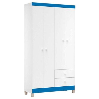 Berço Americano Lila Com Colchão E Guarda Roupa Ternura Baby 4 Portas Branco - Incorplac
