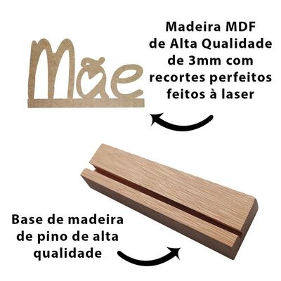 Frase Palavra De Mesa Em Mdf Com Base De Madeira De Pino Mãe