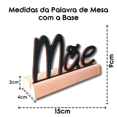 Frase Palavra De Mesa Em Mdf Com Base De Madeira De Pino Mãe