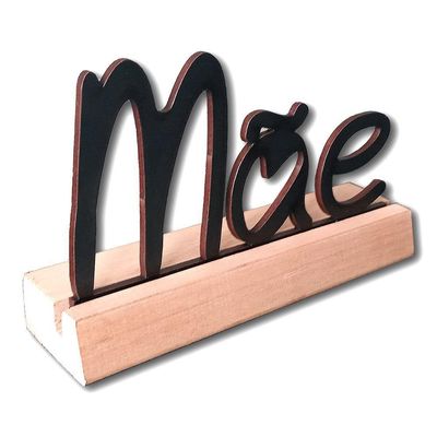 Frase Palavra De Mesa Em Mdf Com Base De Madeira De Pino Mãe