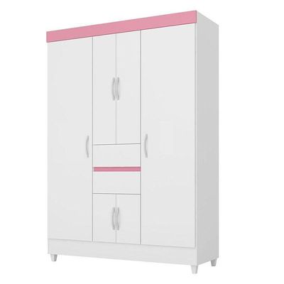 Cômoda Astral E Guarda Roupa Solteiro Ecom 2 Branco Flex - Demóbile