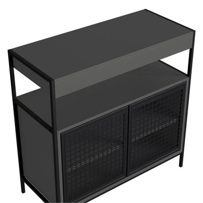 Ármario Gabinete Para Banheiro Industrial Com Portas De Metal Sem Cuba Grafite