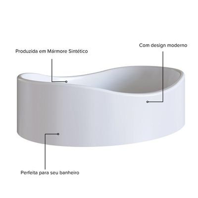 Cuba Lavatório Para Gabinete De Banheiro Berlin Branco