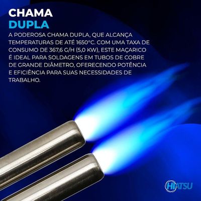 Maçarico Portátil Bico Duplo +gás Map 1 Unidade