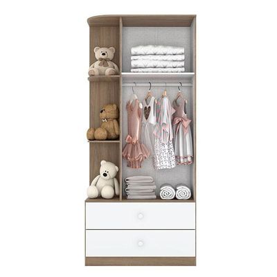 Guarda Roupa Infantil Labirinto 2 Portas Rústico Branco – Henn