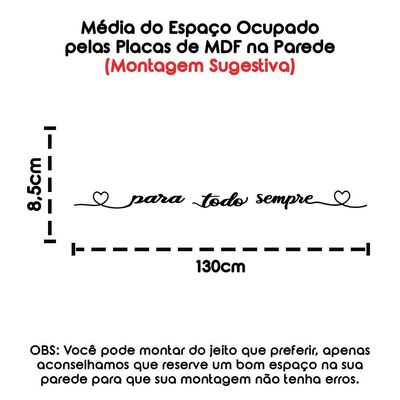 Palavra Decorativa Mdf Corte Laser P/ Todo Sempre Preta