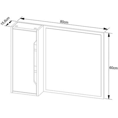 Espelheira Para Banheiro 80 Cm Com 1 Porta Amêndoa/branco