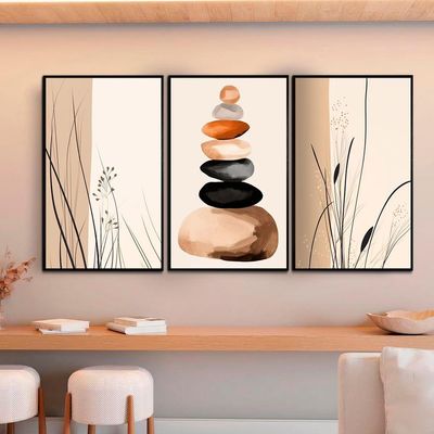 Quadro Decorativo Minimalismo Linhas De Grama E Caule