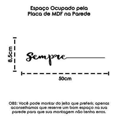 Palavra Decorativa Mdf Corte Laser Modelo 3 Preto
