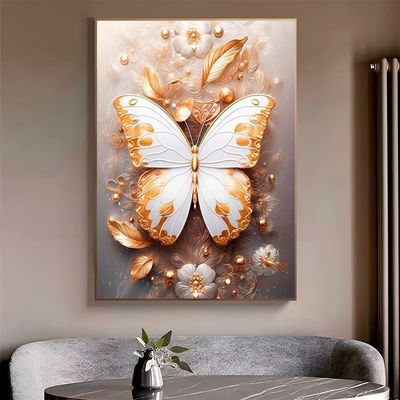 Quadro Decorativo Borboleta E Enfeites