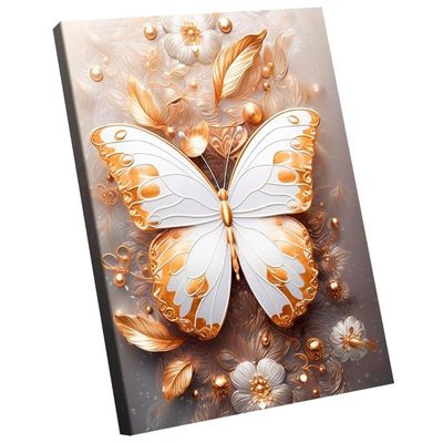 Quadro Decorativo Borboleta E Enfeites