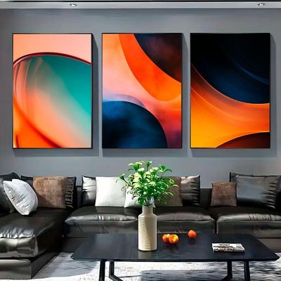Quadro Decorativo Trio Abstrato Gradiente