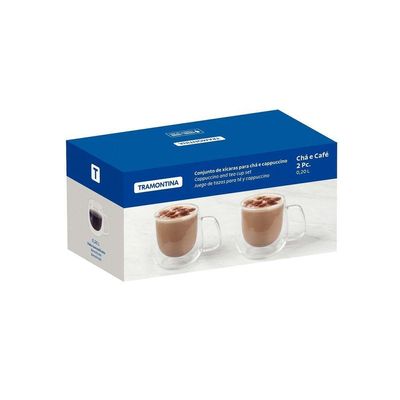 Conjunto De Xícaras Tramontina Para Chá E Cappuccino 200ml 2 Peças Tramontina