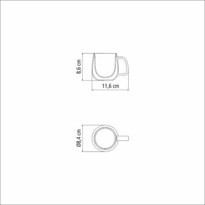 Conjunto De Xícaras Tramontina Para Chá E Cappuccino 200ml 2 Peças Tramontina