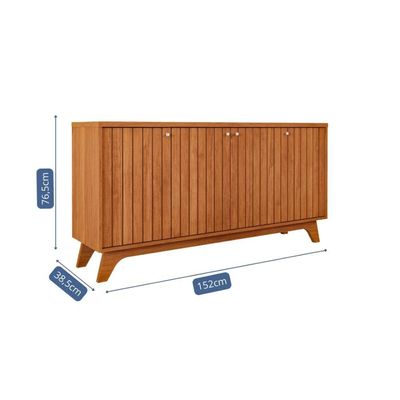 Buffet 4 Portas 100% Mdf Isa Cinamomo Cimol