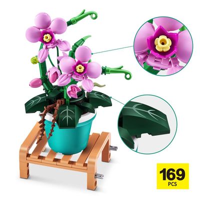 Blocos de Montar Max Premium Garden - Orquídea 169 pçs