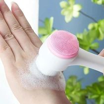 Escova De Limpeza Facial Massageadora De Silicone 3d Bilateral Com Cerdas Macias