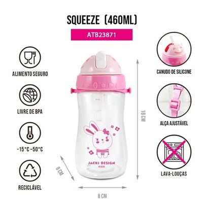 Kit Lancheira Térmica 4750ml Com Garrafa Infantil 460ml - Jacki Design Rosa