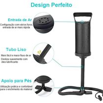 Bomba De Ar Manual Inflador Colchão Inflável, Boias Piscina Multiuso 30cm