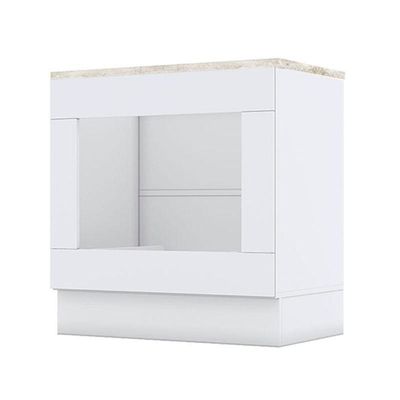 Balcão Forno De Embutir Nova York Branco Com Tampo Para Cooktop Calcare – Henn