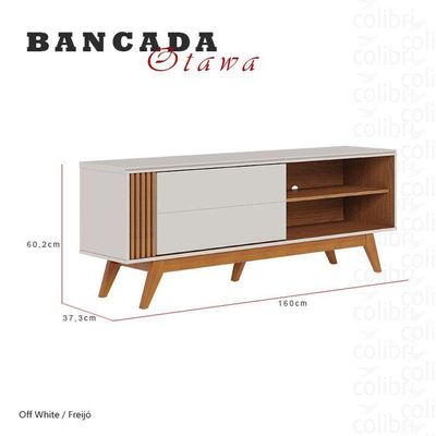 Bancada Otawa Off White Freijo – Colibri