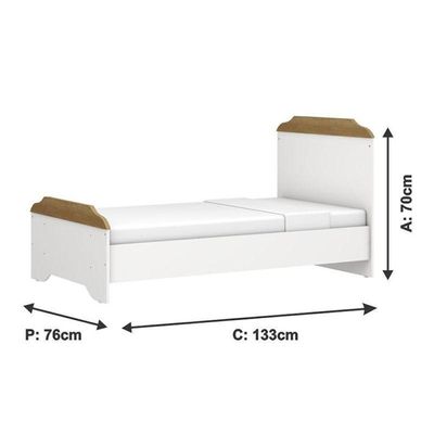 Berço Americano Mini Cama Mel Branco Acetinado Amadeirado - Carolina