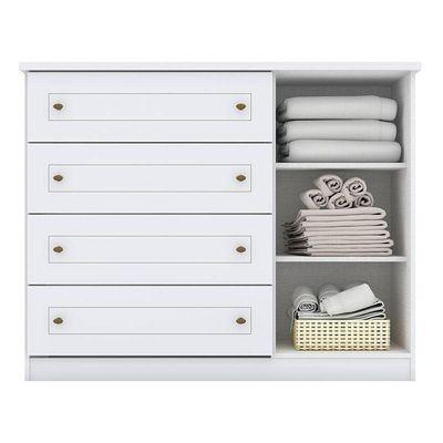 Cômoda E Guarda Roupa Casal 6 Portas Mississipi Branco Hp – Henn