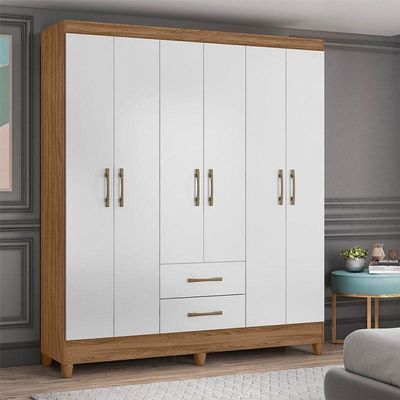 Guarda Roupa Casal Panamá 6 Portas Branco - Moval
