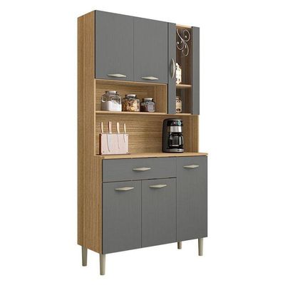 Kit Cozinha Ambiente Golden 6 Portas Freijó Gris - Kits Paraná