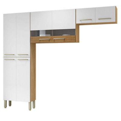 Kit Cozinha Ambiente Nala 3 Peças Freijó Supremo Ripado - Kits Paraná