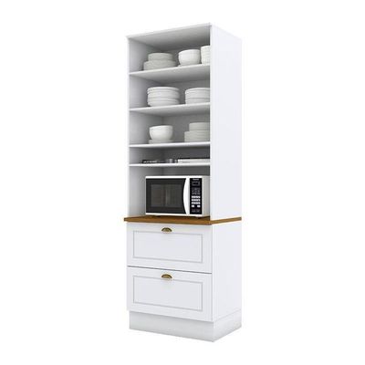Torre Quente 1 Forno Nova York Branco Com Tampo Nature – Henn