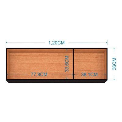 Armário Aéreo Para Cozinha 3 Portas 120 Cm Preto – Poquema