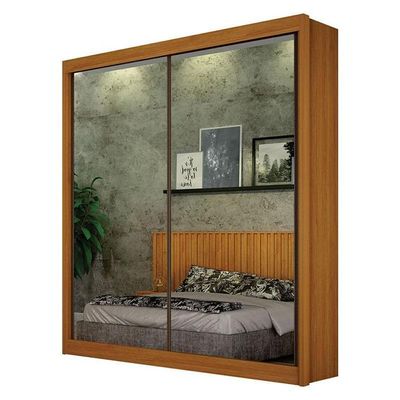 Guarda Roupa 2 Portas 2 Espelhos Gold Cinamomo – Leifer Móveis