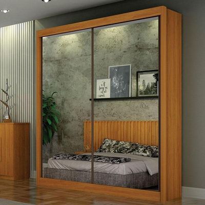 Guarda Roupa 2 Portas 2 Espelhos Gold Cinamomo – Leifer Móveis